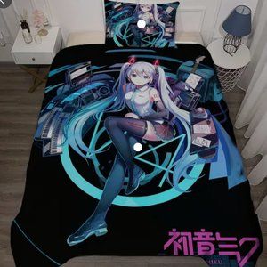Hatsune Miku HD Printing 2 pcs bedding set (duvet cover /pillowcase) Twin Size